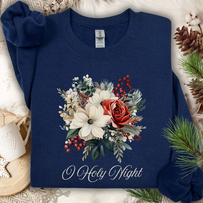 O Holy Night Christmas Floral Sweatshirt