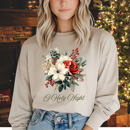 Oh Holy Night Bouquet Long Sleeve Tee