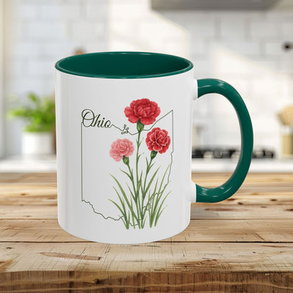 Ohio State Flower Mug (11/15oz) - Scarlet Carnation
