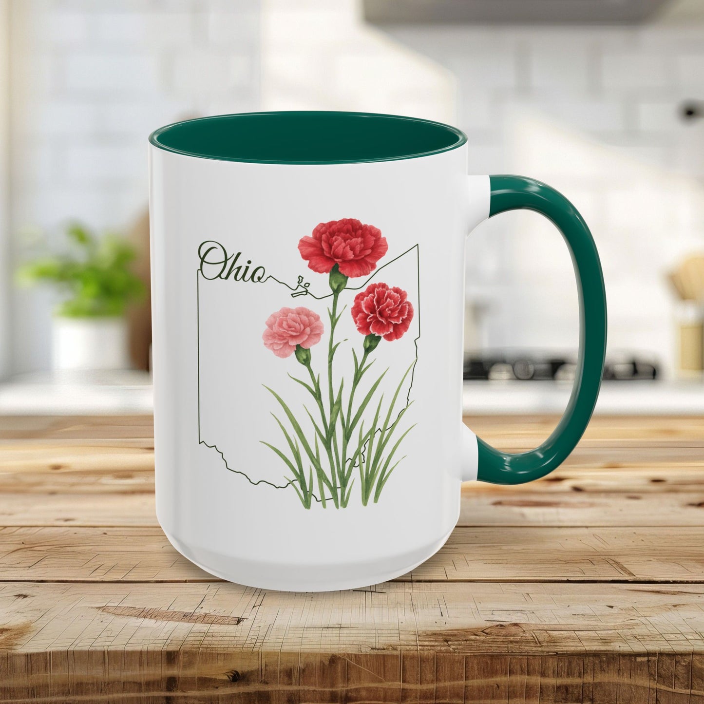 Ohio State Flower Mug (11/15oz) - Scarlet Carnation