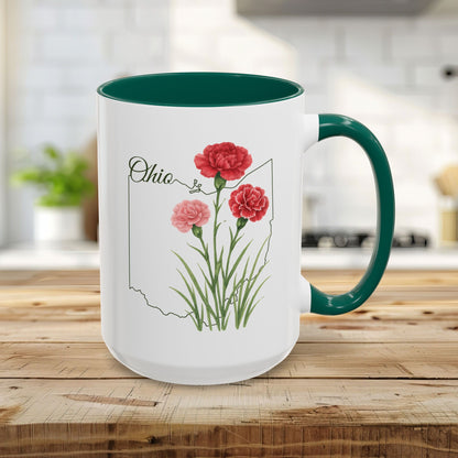 Ohio State Flower Mug (11/15oz) - Scarlet Carnation