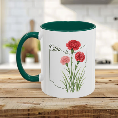 Ohio State Flower Mug (11/15oz) - Scarlet Carnation