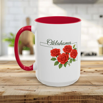 Oklahoma State Flower Mug - Oklahoma Rose (11/15oz)