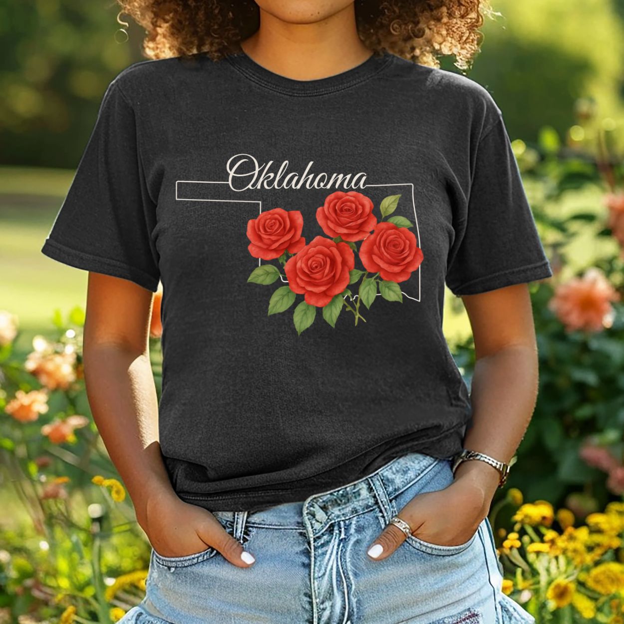 Oklahoma State Flower T-Shirt - Oklahoma Rose