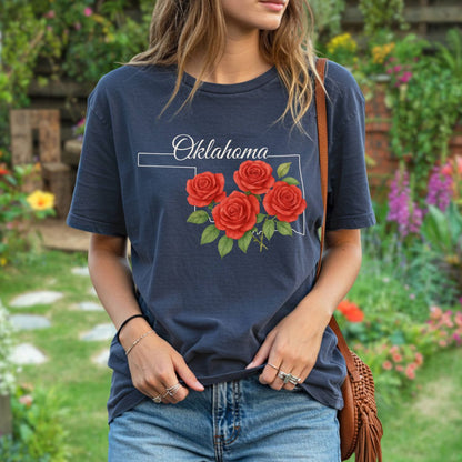 Oklahoma State Flower T-Shirt - Oklahoma Rose