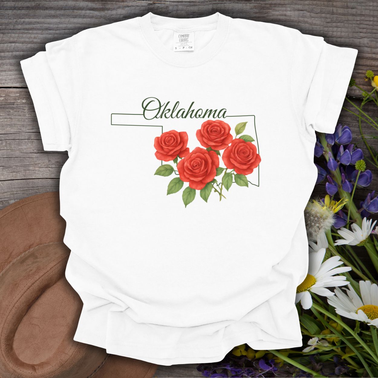 Oklahoma State Flower T-Shirt - Oklahoma Rose