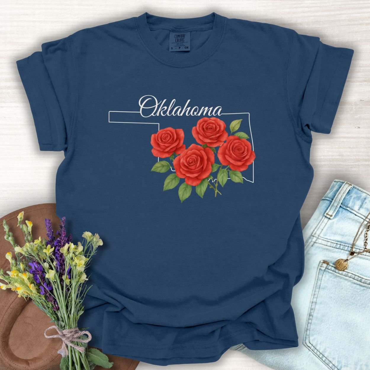 Oklahoma State Flower T-Shirt - Oklahoma Rose
