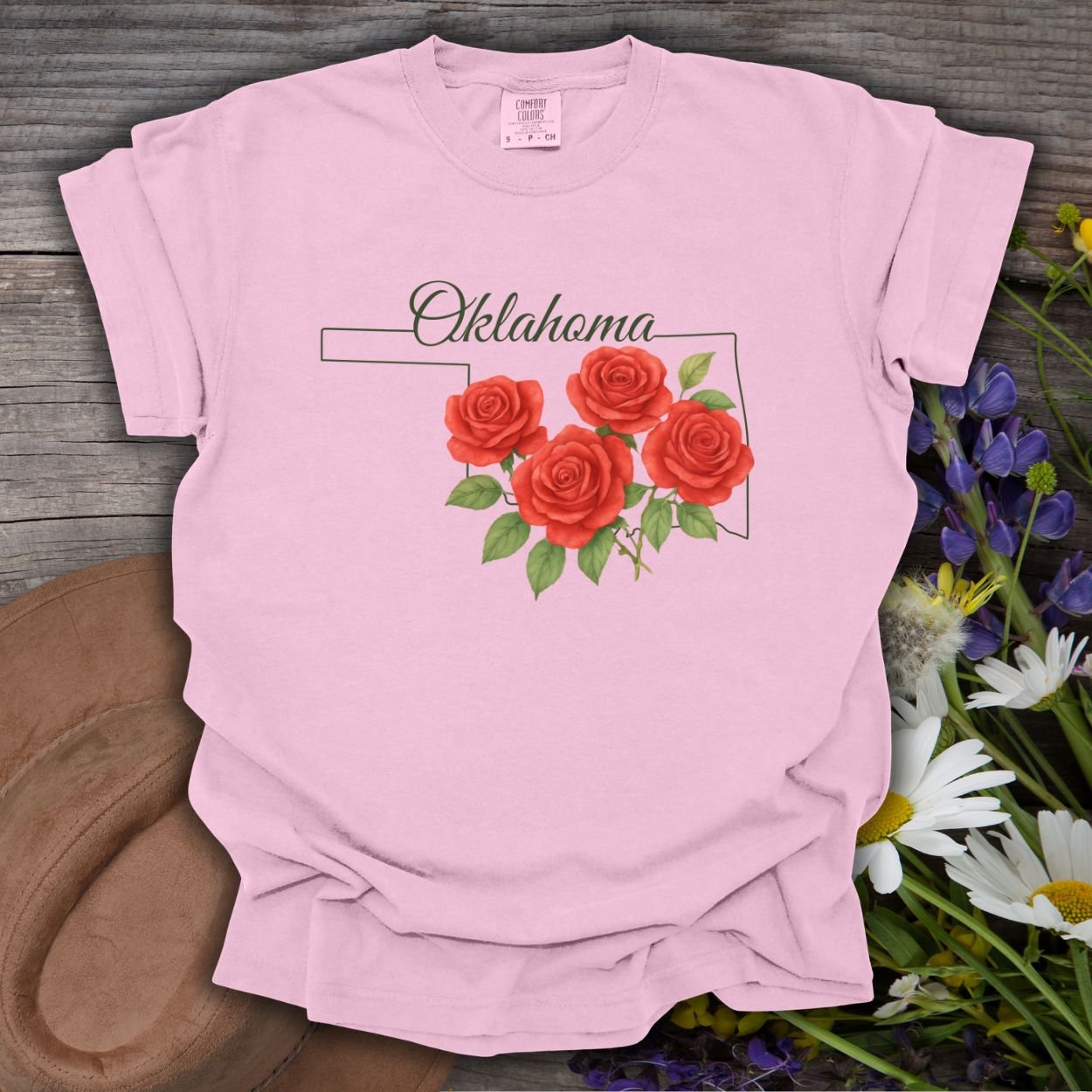 Oklahoma State Flower T-Shirt - Oklahoma Rose