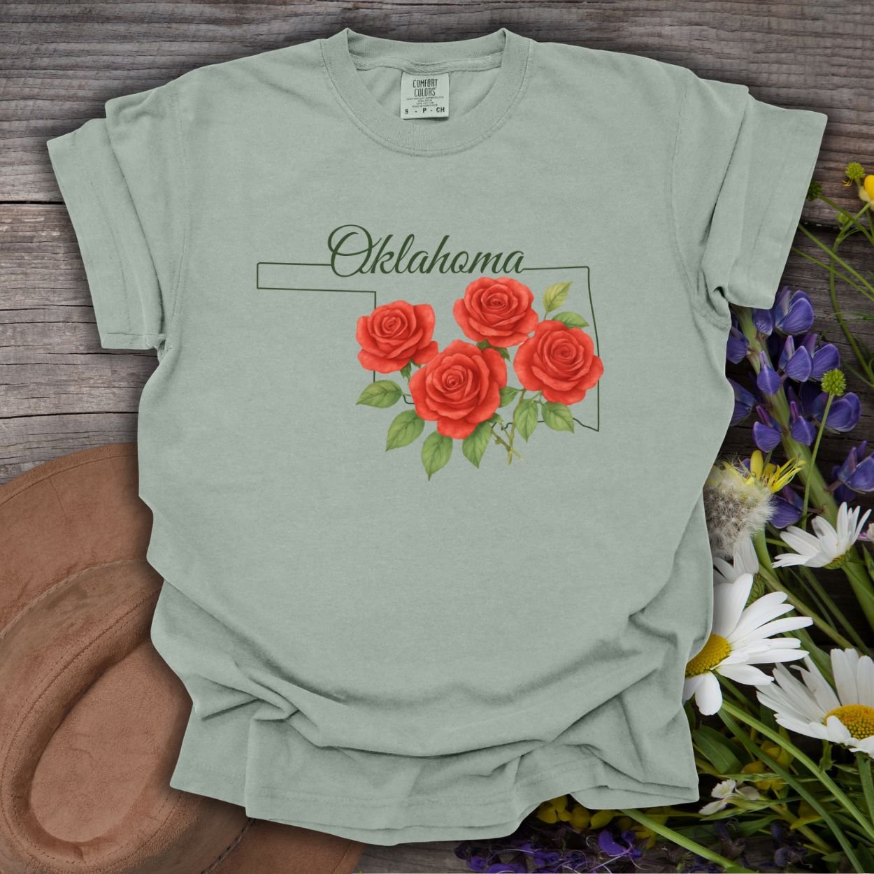 Oklahoma State Flower T-Shirt - Oklahoma Rose