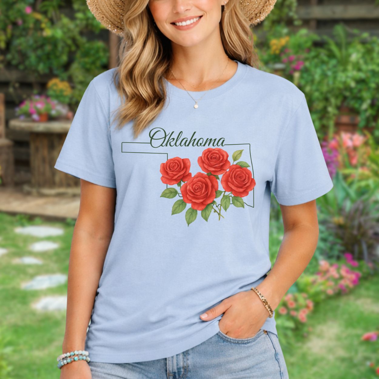 Oklahoma State Flower T-Shirt - Oklahoma Rose