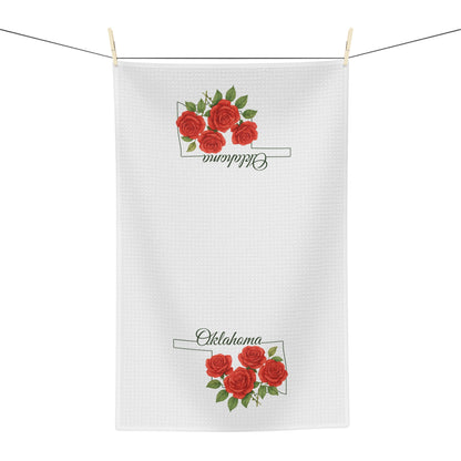 Oklahoma State Flower Tea Towel - Oklahoma Rose
