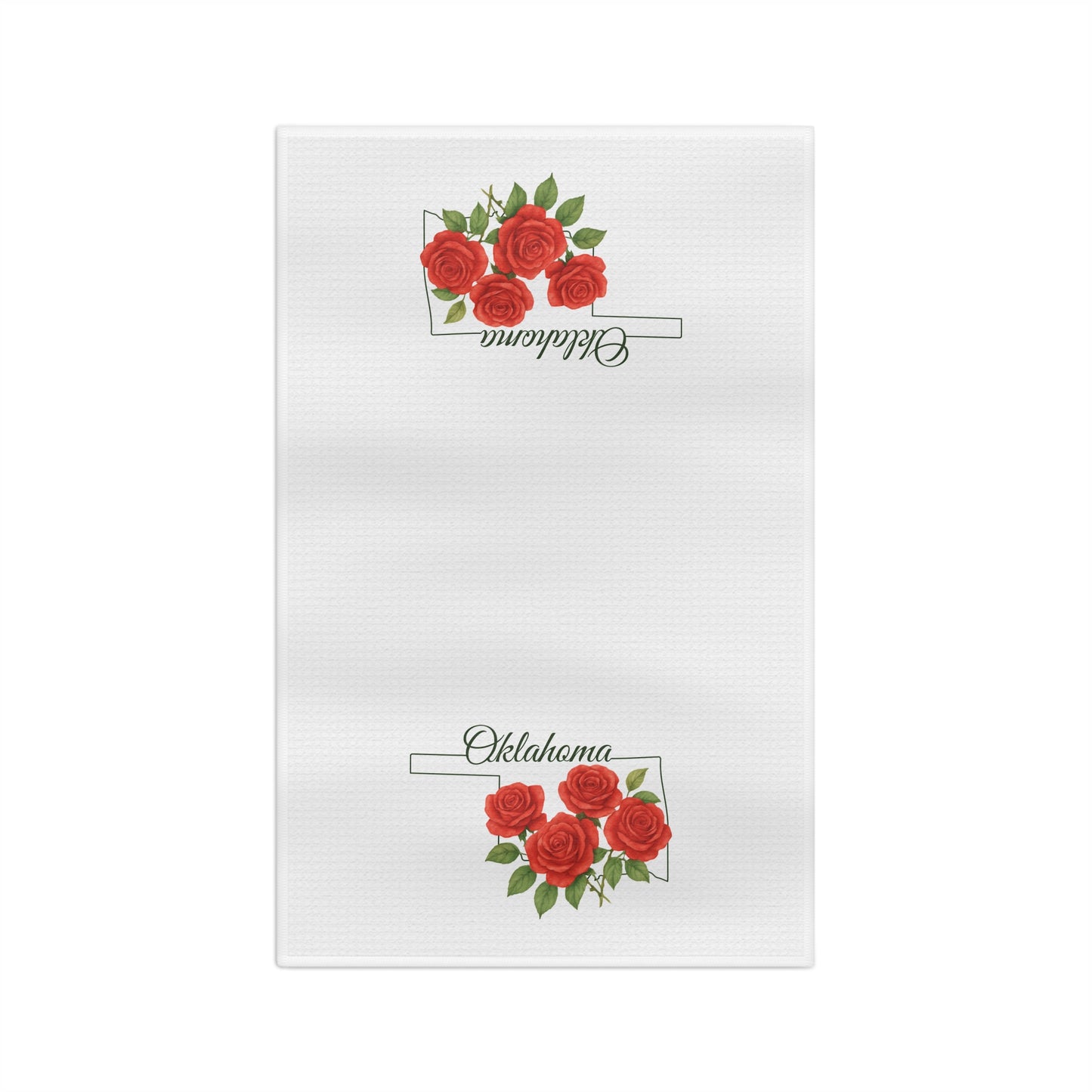 Oklahoma State Flower Tea Towel - Oklahoma Rose