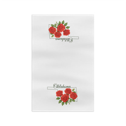 Oklahoma State Flower Tea Towel - Oklahoma Rose