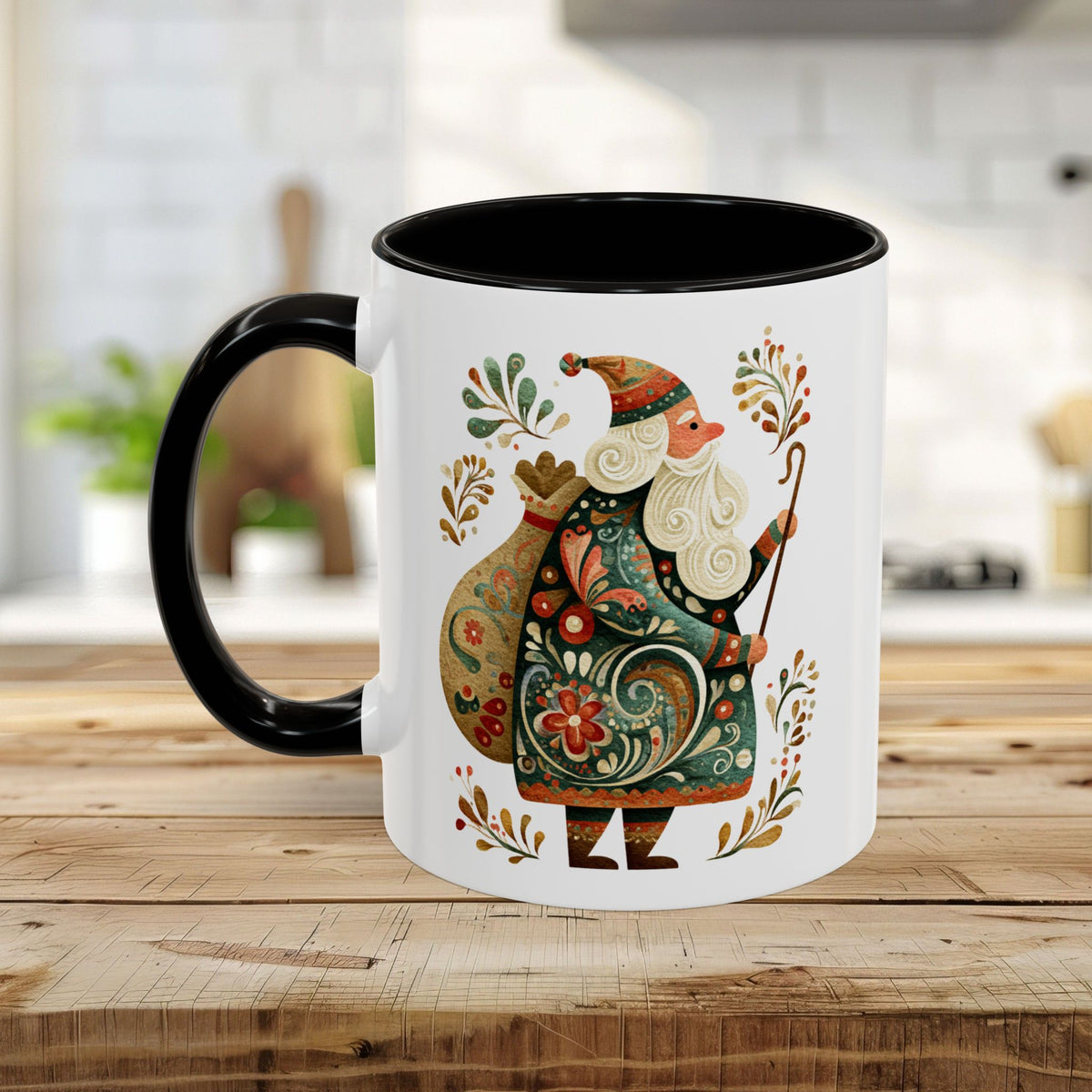 Old World Saint Nicholas Folk Art Mug (11/15oz)