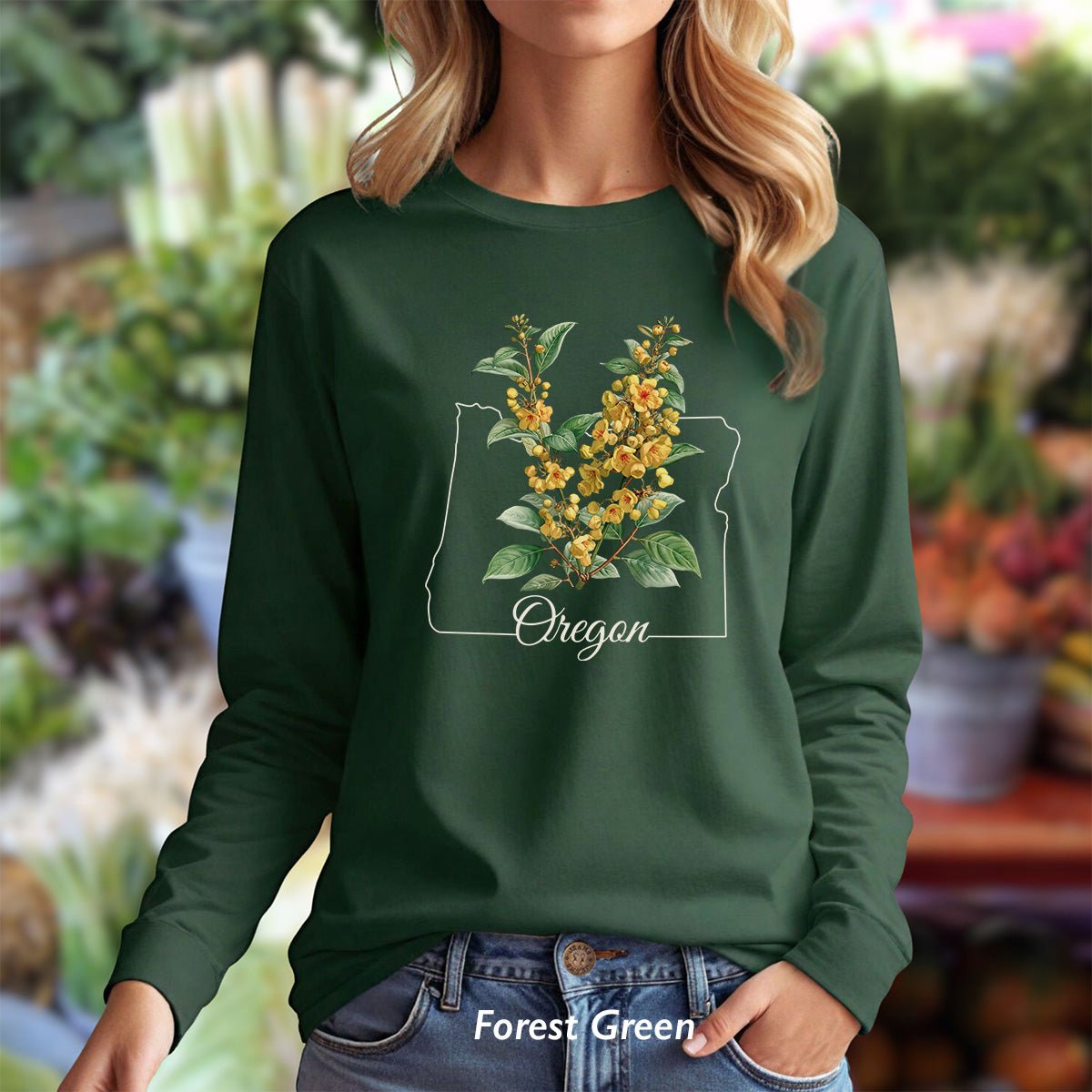 Oregon State Flower Long Sleeve Tee — Oregon Grape