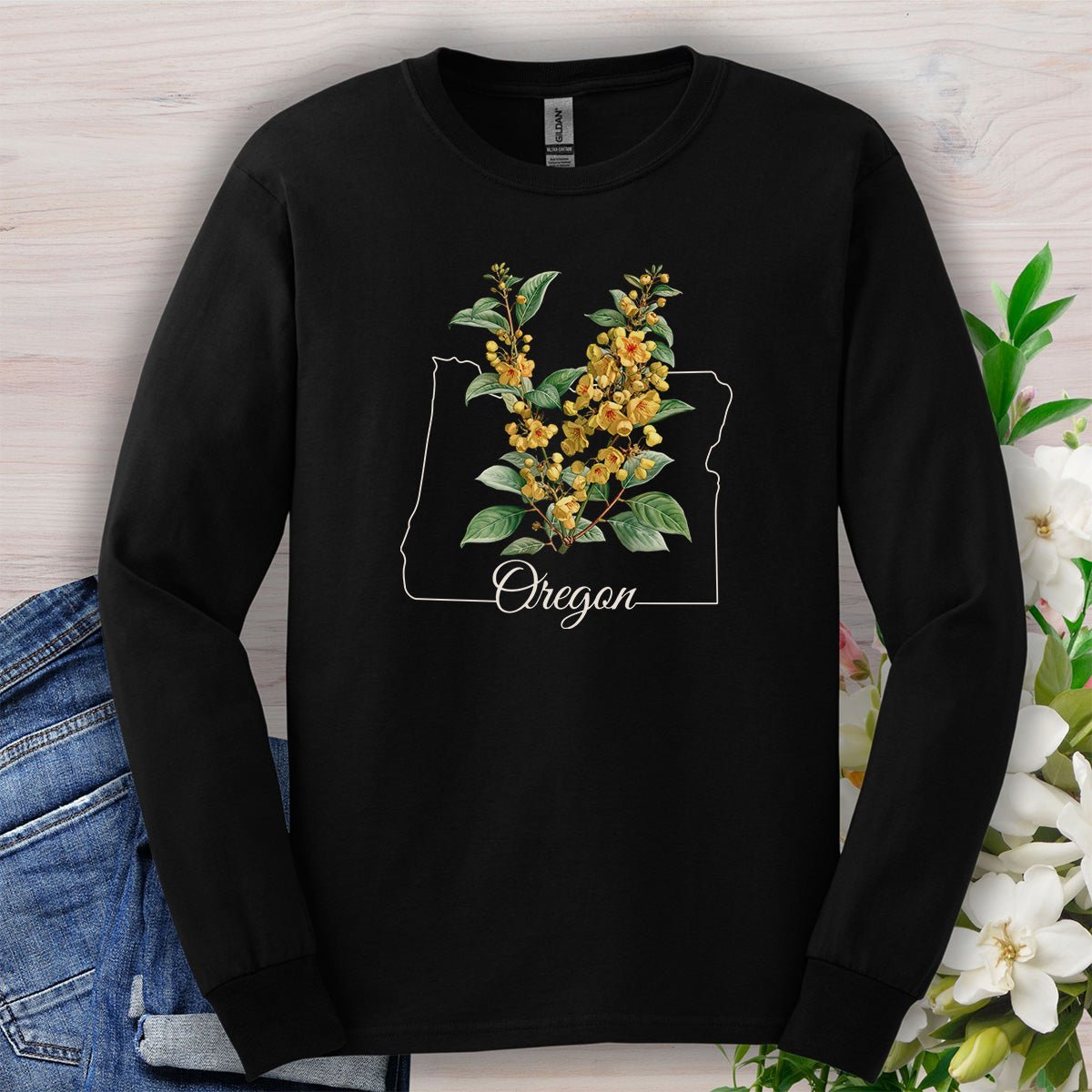Oregon State Flower Long Sleeve Tee — Oregon Grape