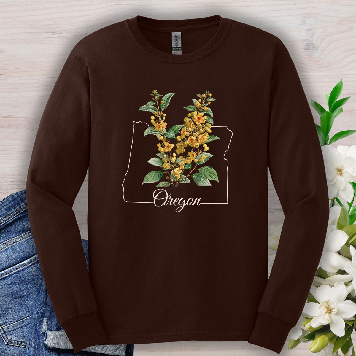 Oregon State Flower Long Sleeve Tee — Oregon Grape
