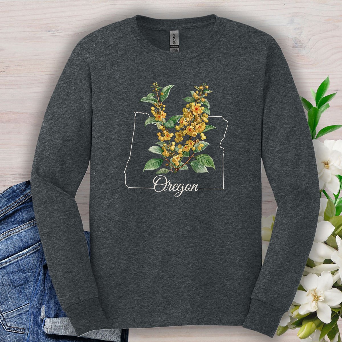 Oregon State Flower Long Sleeve Tee — Oregon Grape