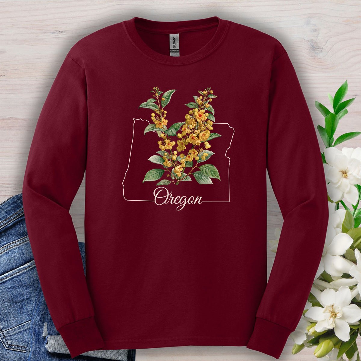 Oregon State Flower Long Sleeve Tee — Oregon Grape
