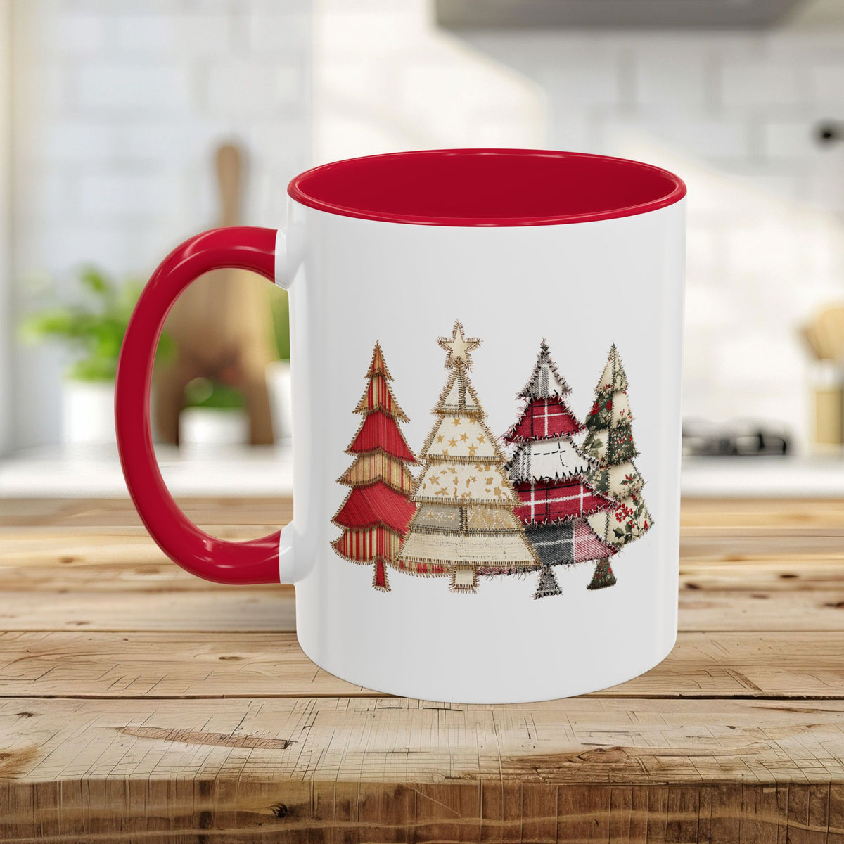 Patchwork Christmas Trees Mug (11/15oz)