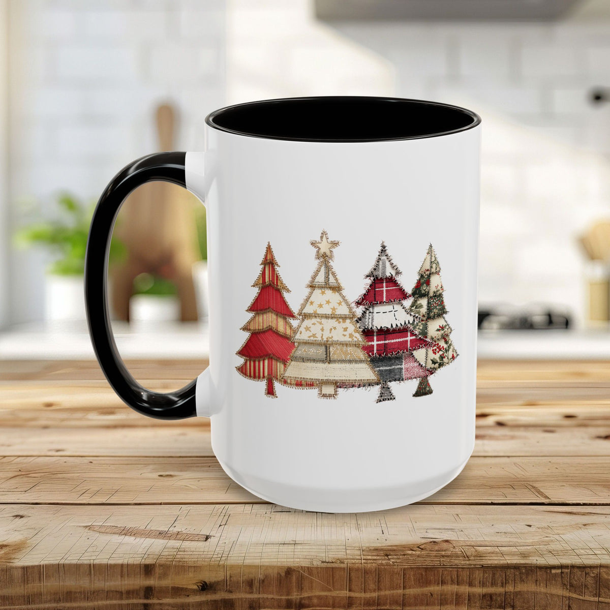 Patchwork Christmas Trees Mug (11/15oz)