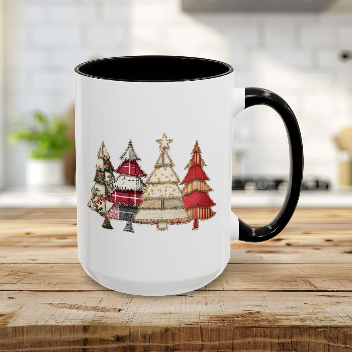 Patchwork Christmas Trees Mug (11/15oz)