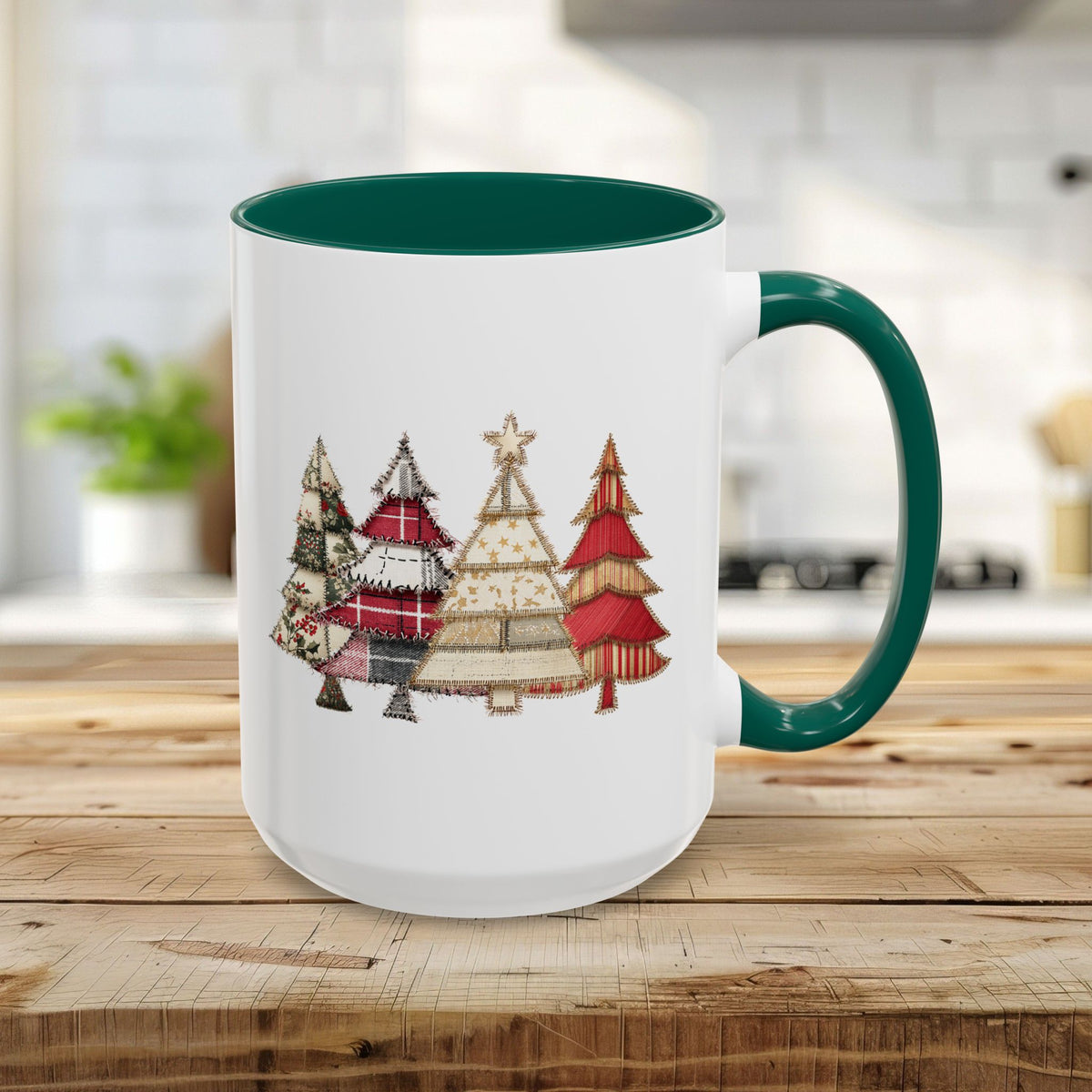 Patchwork Christmas Trees Mug (11/15oz)