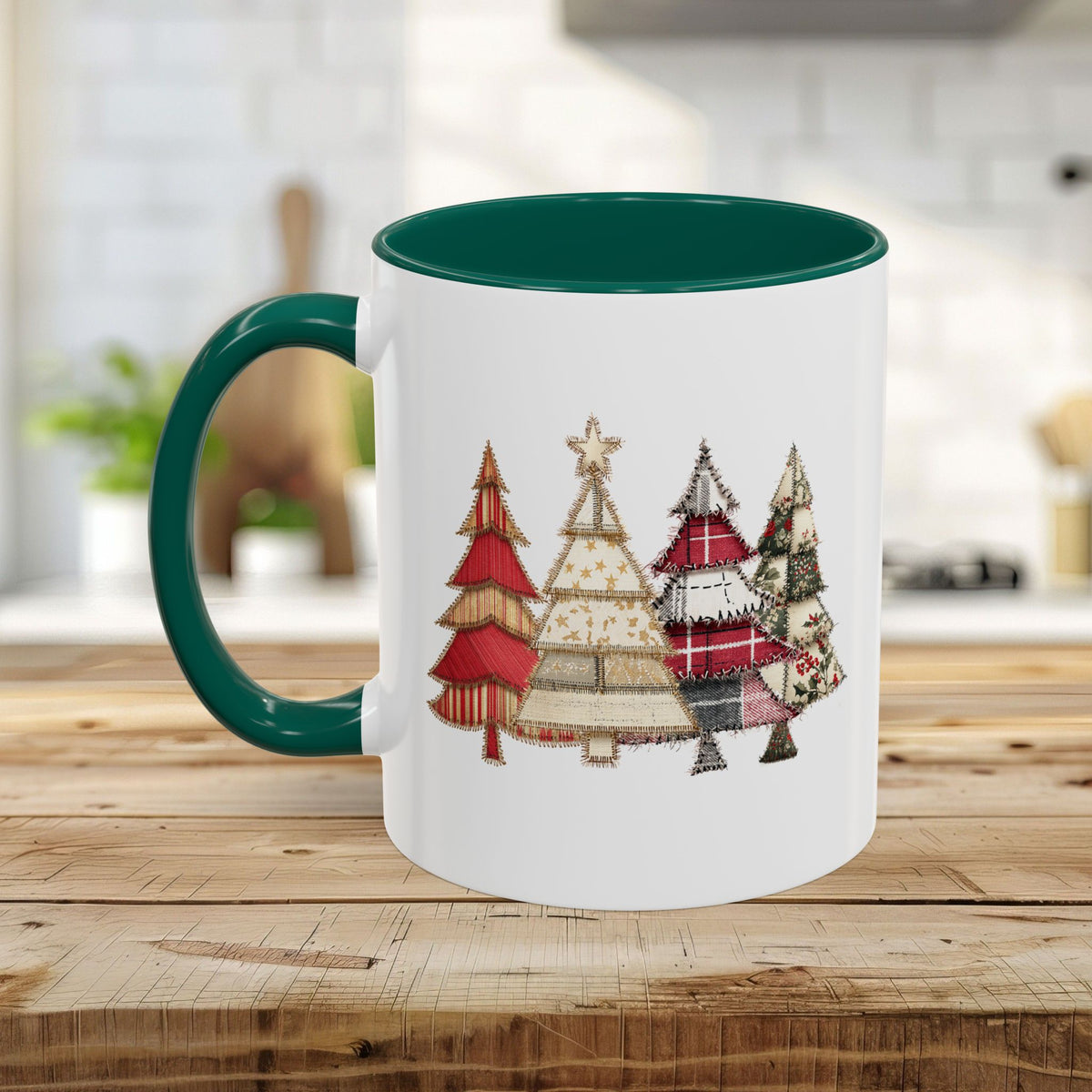 Patchwork Christmas Trees Mug (11/15oz)