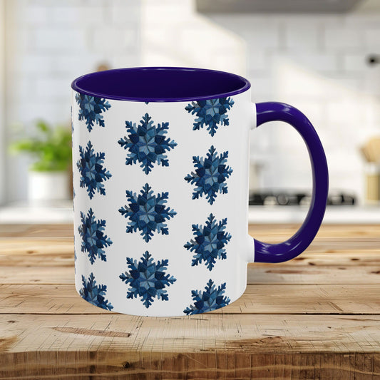 Patchwork Denim Snowflake Mug (11/15oz)