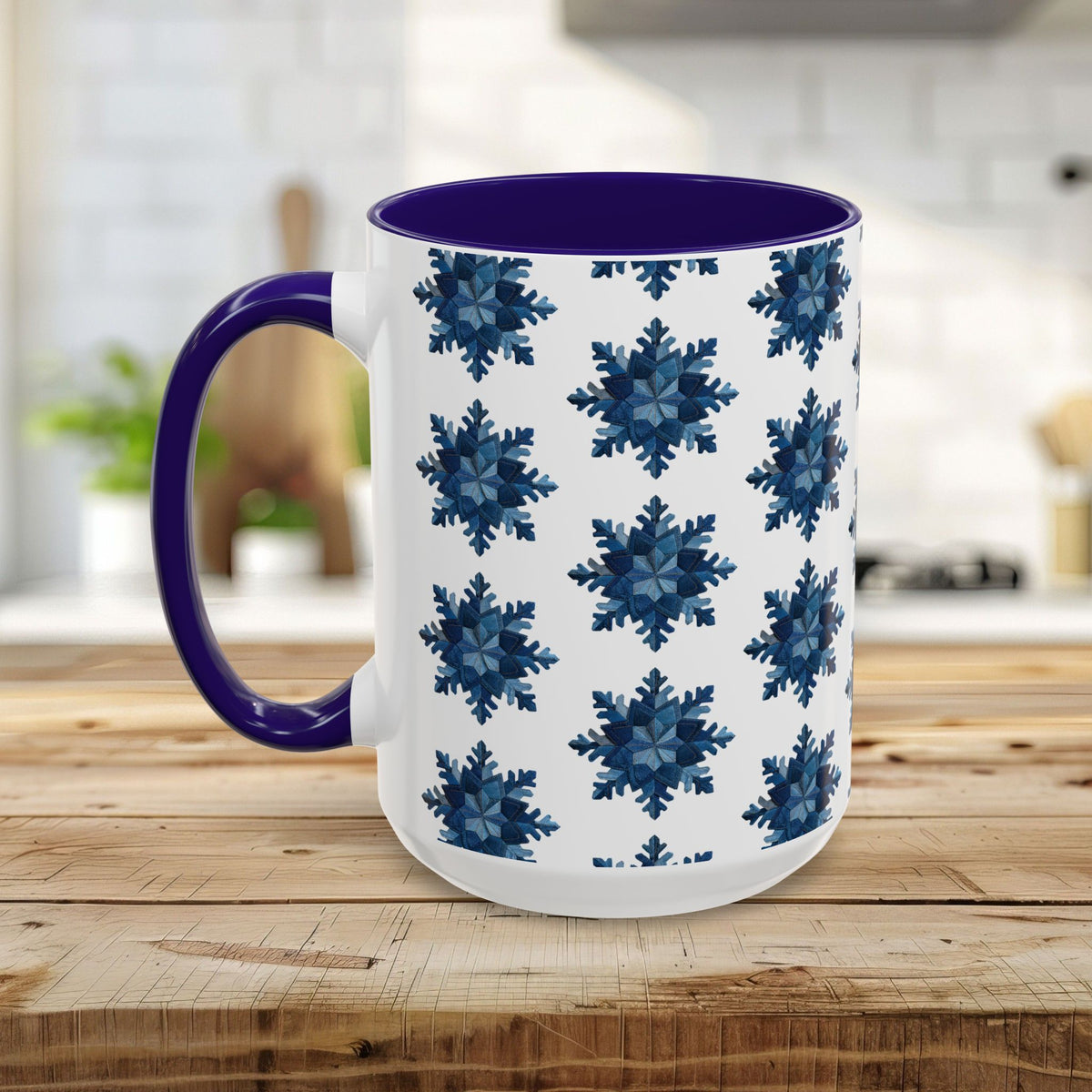 Patchwork Denim Snowflake Mug (11/15oz)