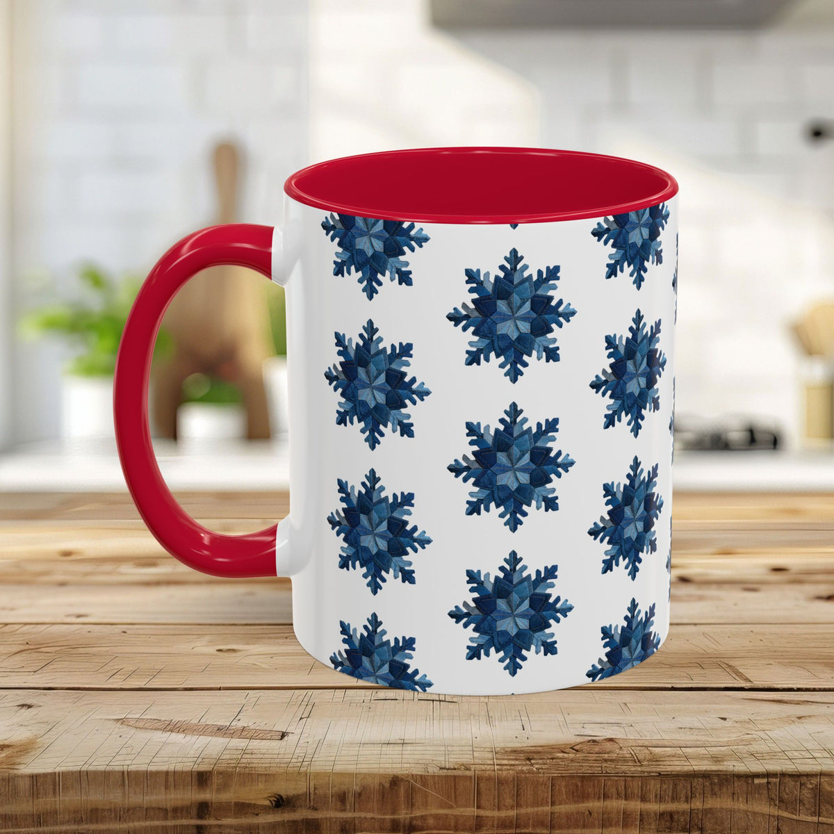 Patchwork Denim Snowflake Mug (11/15oz)