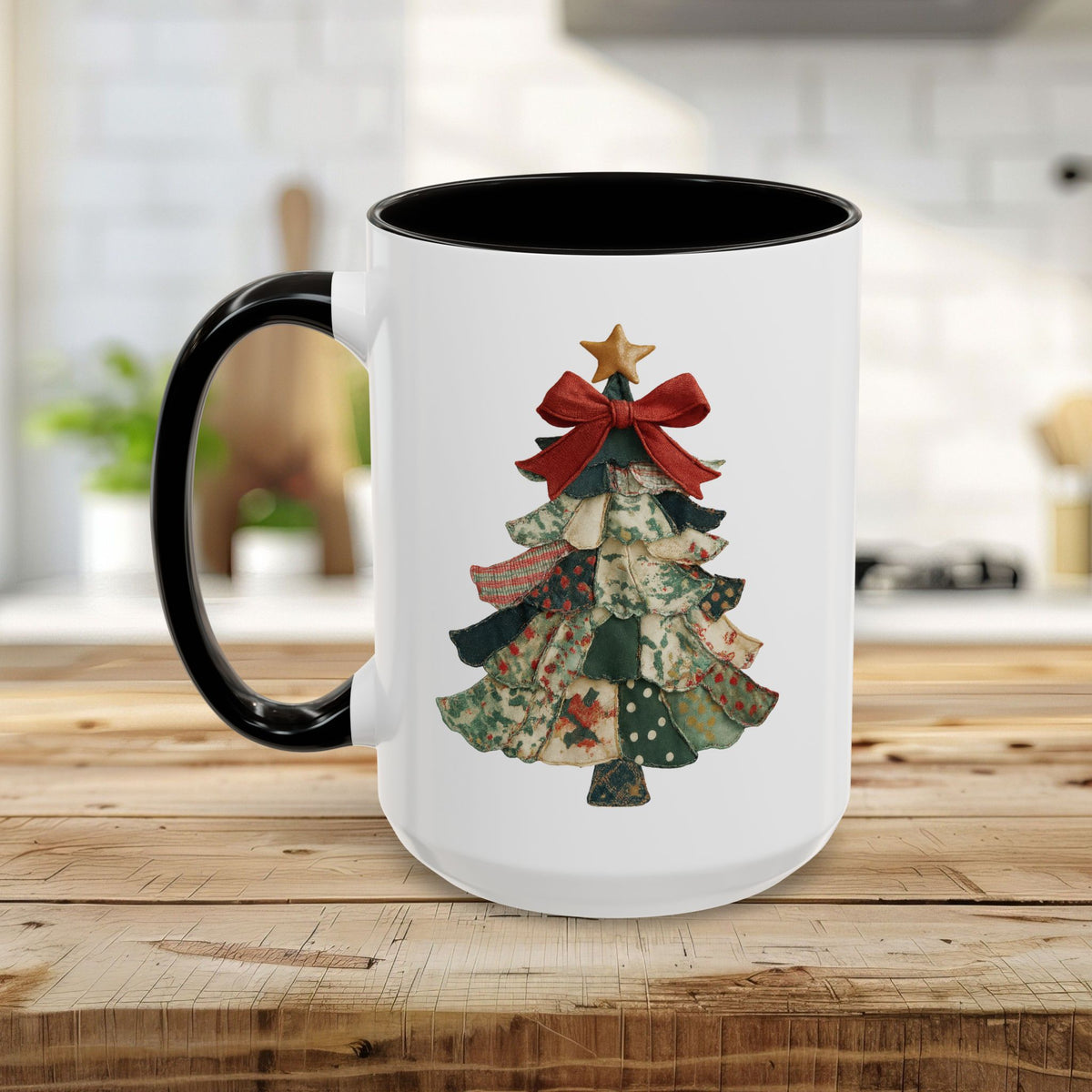Patchwork Preppy Christmas Tree Mug (11/15oz)