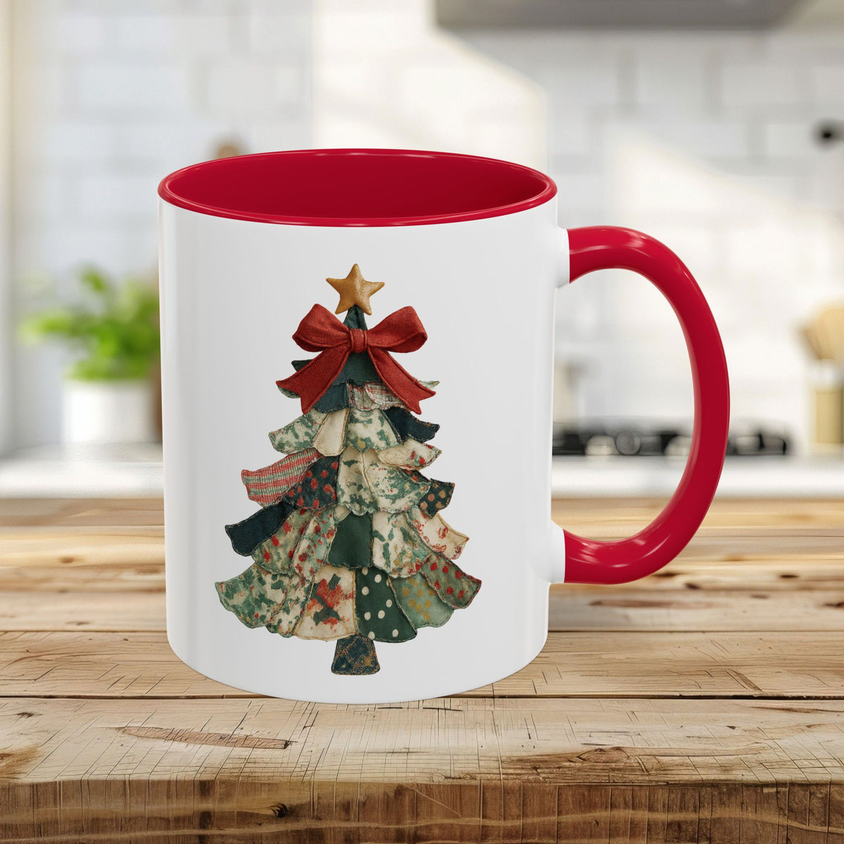 Patchwork Preppy Christmas Tree Mug (11/15oz)