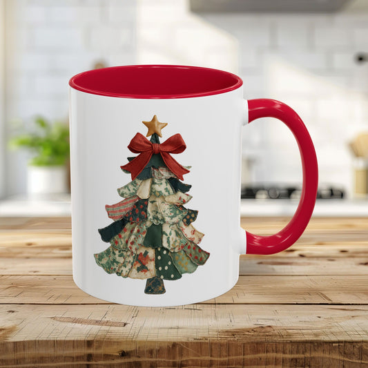 Patchwork Preppy Christmas Tree Mug (11/15oz)