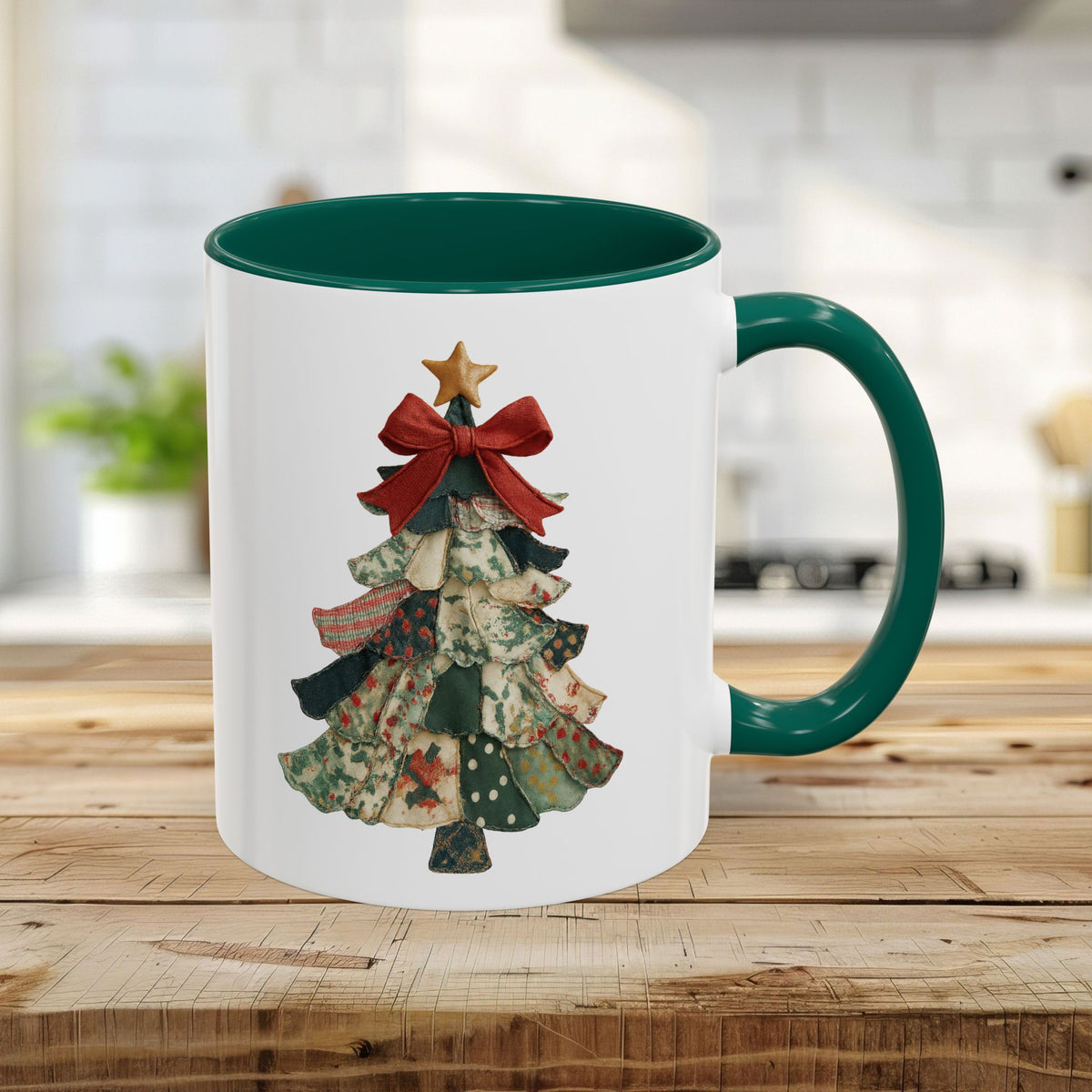 Patchwork Preppy Christmas Tree Mug (11/15oz)