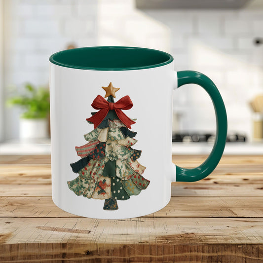 Patchwork Preppy Christmas Tree Mug (11/15oz)