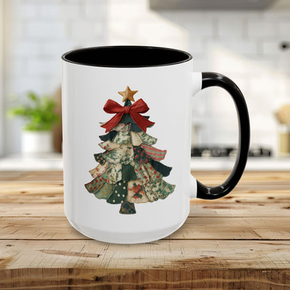 Patchwork Preppy Christmas Tree Mug (11/15oz)