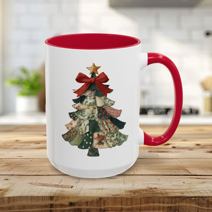 Patchwork Preppy Christmas Tree Mug (11/15oz)