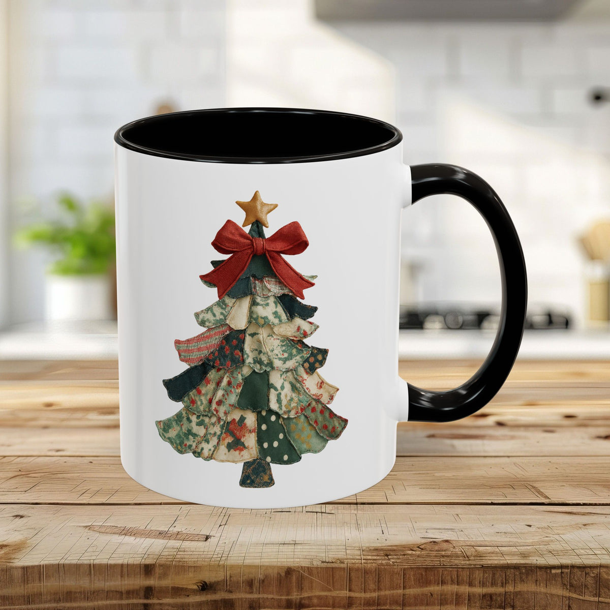 Patchwork Preppy Christmas Tree Mug (11/15oz)