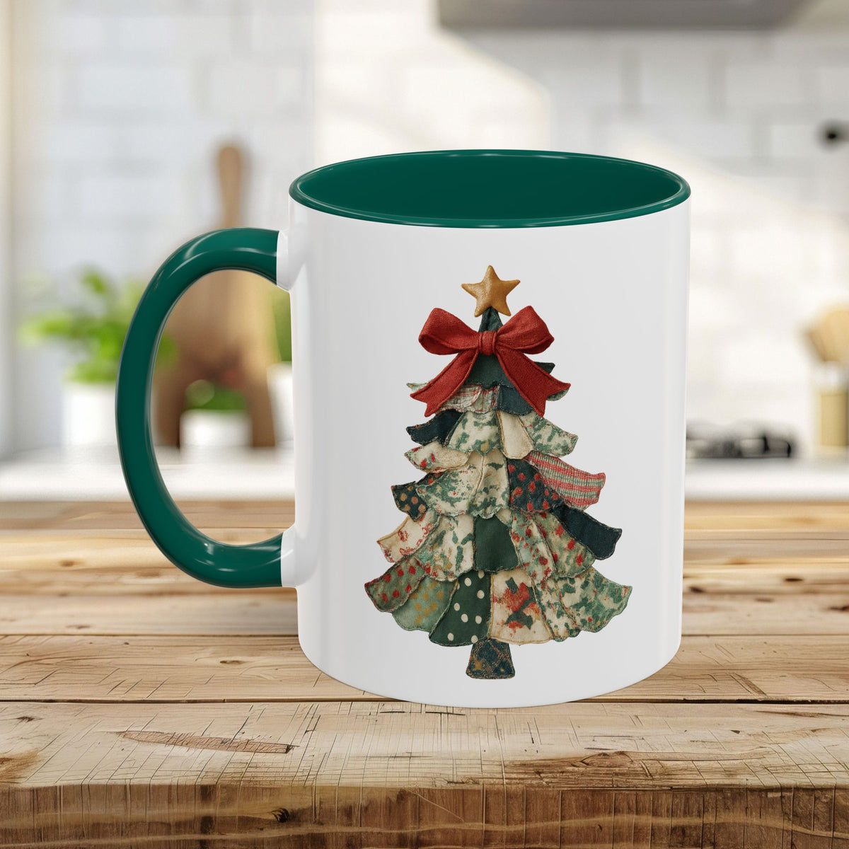 Patchwork Preppy Christmas Tree Mug (11/15oz)