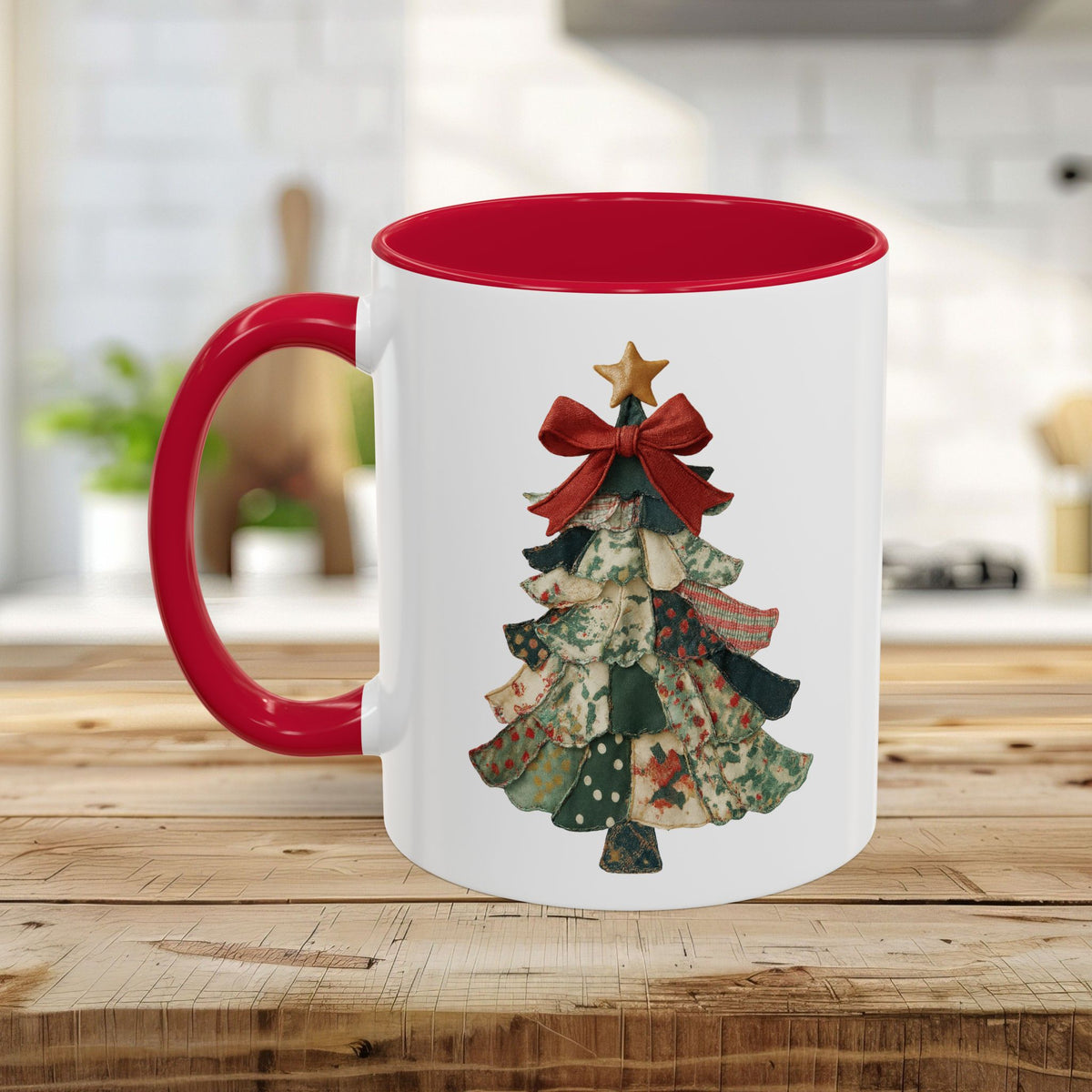 Patchwork Preppy Christmas Tree Mug (11/15oz)