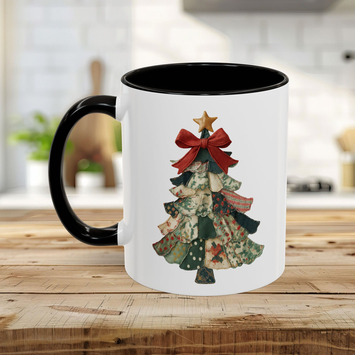 Patchwork Preppy Christmas Tree Mug (11/15oz)
