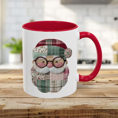 Patchwork Santa Mug (11/15oz)