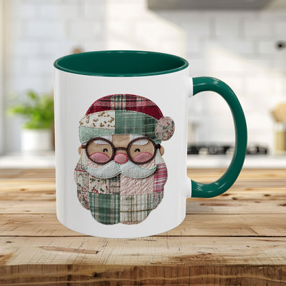 Patchwork Santa Mug (11/15oz)