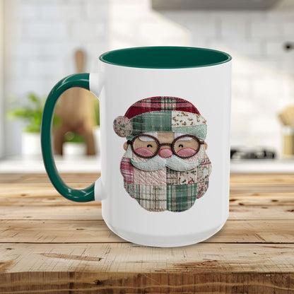 Patchwork Santa Mug (11/15oz)