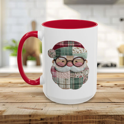 Patchwork Santa Mug (11/15oz)