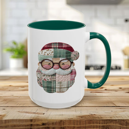 Patchwork Santa Mug (11/15oz)