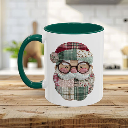 Patchwork Santa Mug (11/15oz)