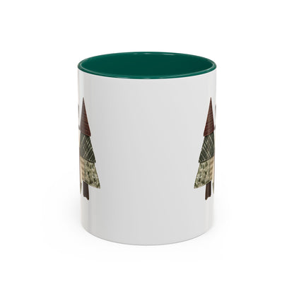 Patchwork Snowman & Evergreens Mug (11/15oz)