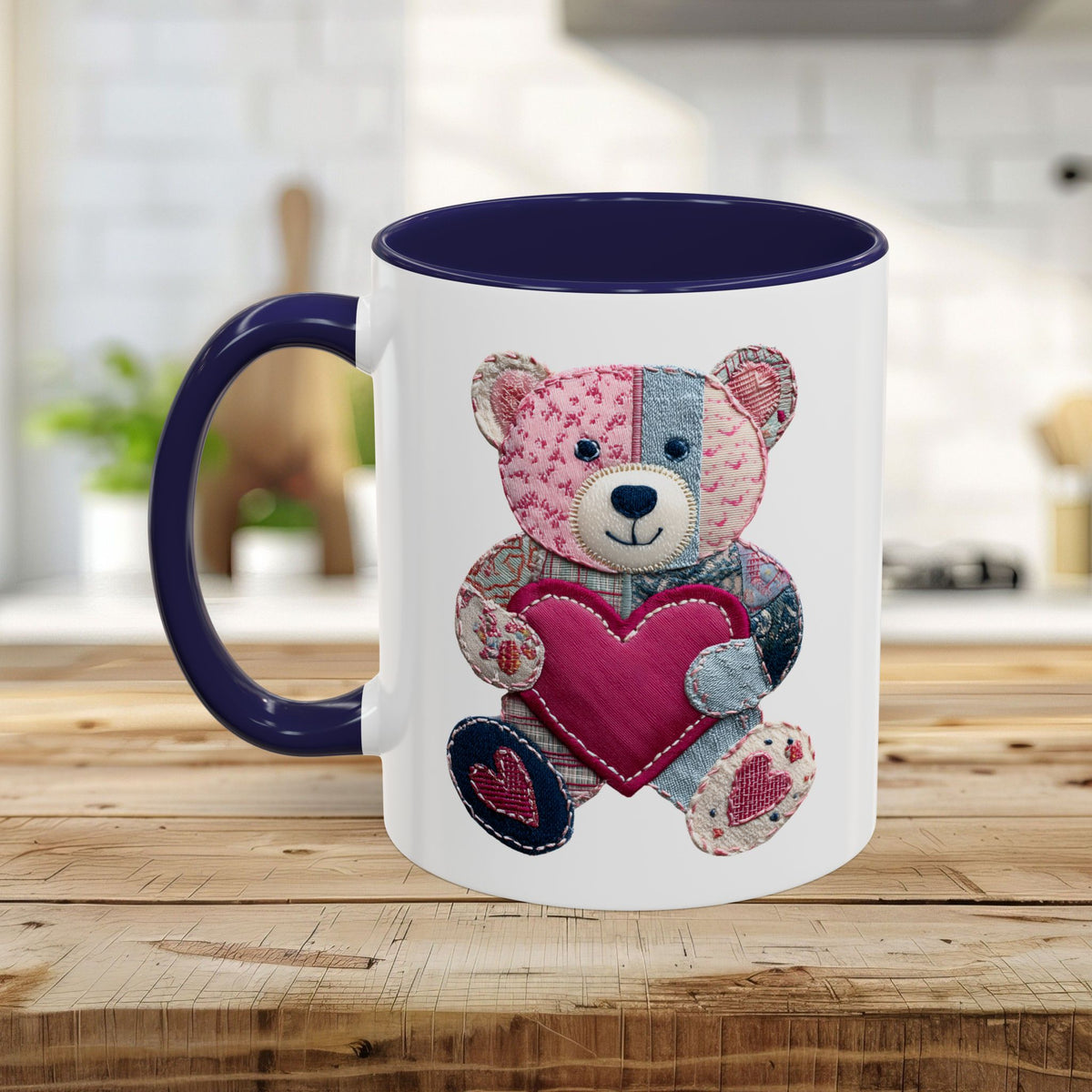 Patchwork Teddy Bear Valentine's Mug (11/15oz)